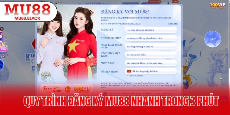 Quy trình đăng ký MU88 nhanh trong 3 phút, thao tác ngắn gọn